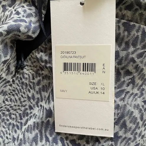 Finders Keepers Catalina Wide Leg Jumpsuit Sleeveless Animal Print Size 10 NEW