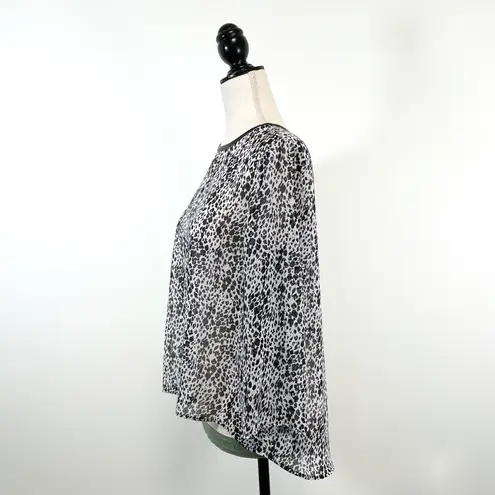 United Colors Of Benetton United Colors Benetton Animal Print Sheer Hi Lo Blouse 3/4 Sleeves Medium