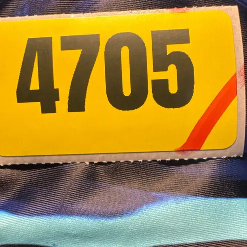 Charmo Swimsuit One Piece Athletic Training Blue Marble UPF 50+ Womens