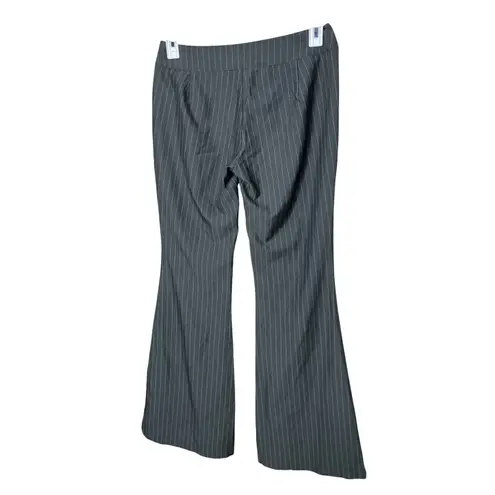 ThatsSoFetch That's So Fetch Women's Gray Pinstripe Flare Pants Tailored Trouser