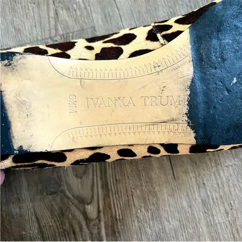 Ivanka Trump Itchicly Leopard Print Calf Hair Ballet Flats 6.5