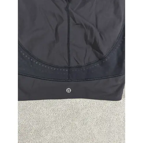 Lululemon  womens leggings 4 black crop overlay‎ capri side scrunch EUC