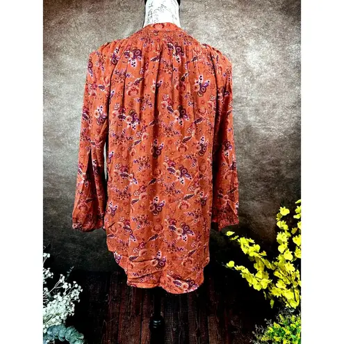 Mason & Belle Button & Loop Closure Tunic Rustic Floral size S