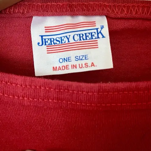 Vintage Florida Y2K Floral Graphic Print Single Stitch Long Tshirt Dress OSFA Red Size undefined