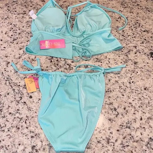 Ninety Nine Bikini Set 2pcs Light Green Ribbed L Bottom XL Top NWT Green Size L