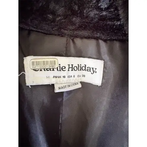 Charlie Holiday Women's Black Faux Fur Jacket Size 6