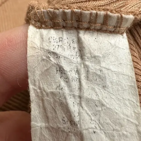 21 Saints: Cotton Ribbed Key Hole Tan Mockneck Long Sleeve Tee Size XS