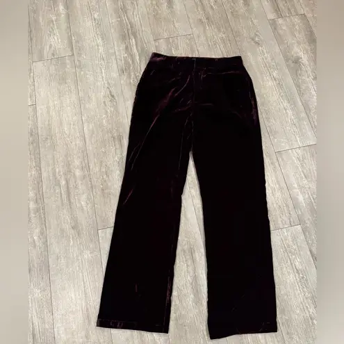 Steve Madden  Women's Velvet Wide Leg Pants in Rich Purple