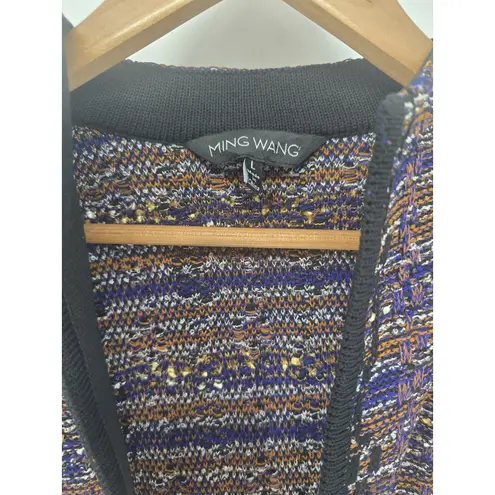 Ming Wang Sweater Blazer Women Knitted Size Large Long Sleeves