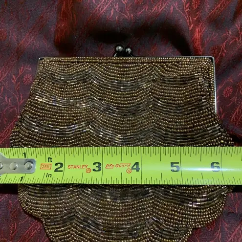 Gorgeous EUC copper and bronze beaded mini evening bag Brown
