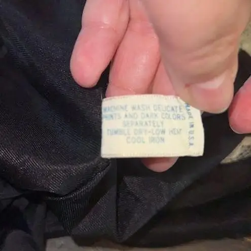 Vanity Fair Vintage Black Satin Lace Trim V Neck Halter Camisole Top Lingerie