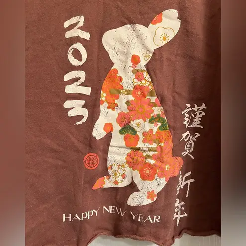 Grayson Threads  Lunar New Year Bunny Rabbit Cropped Sweatshirt Top - size XXL