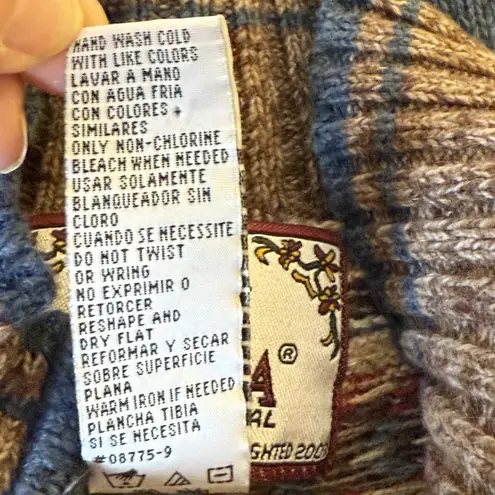 Tiara International Vtg Womens Full Zip Cardigan Sweater Large Blue Nordic Cozy