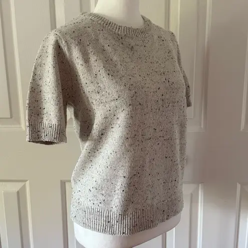 Common Threads Women's Short Sleeve Knit Sweater Top Speckled Ivory Size PS NWT