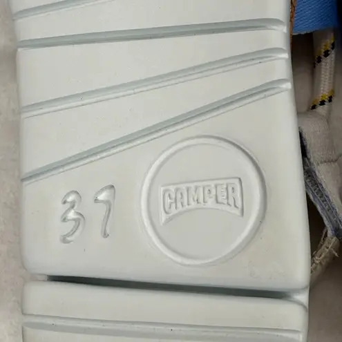 Camper Women's Sandals Cork Platform Rope Straps Adjustable White Yellow Size 37