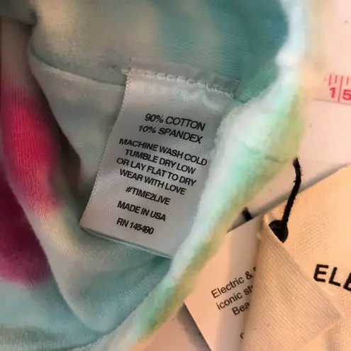 Electric & Rose Sports Bra Crop Top Racerback Tie Dye Colorful Pink Yellow XS