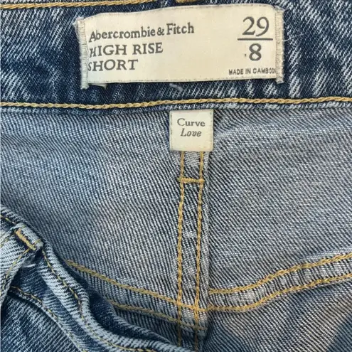 Abercrombie & Fitch  29/8 Curve Love High Rise Distressed Shorts