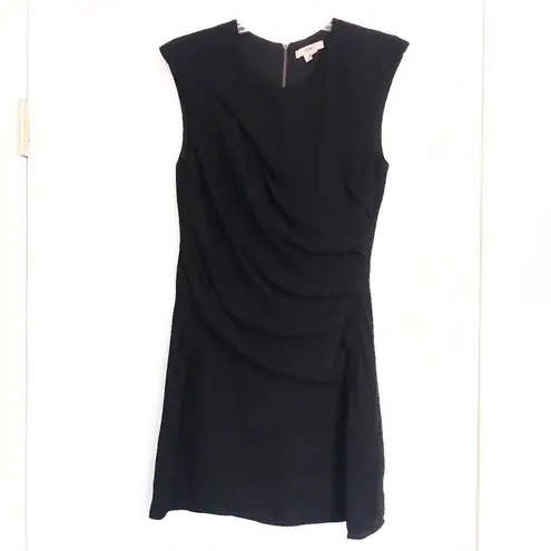 Helmut Lang  Black Draped Silk Blend Mini Dress