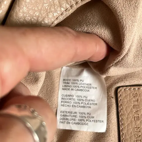 Steve Madden  Blush Womens Bcomfyy Faux Leather Studded Hobo Shoulder Bag