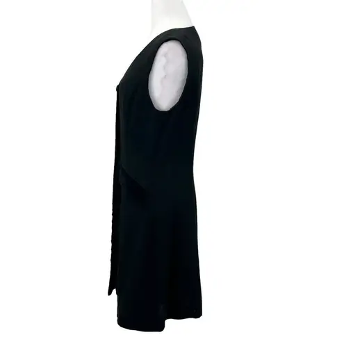 British Khaki Sleeveless Black Jumper Or Dress Front Buttons V-Neck Size 8