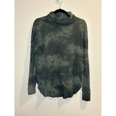 Michael Stars Tie-Dye Turtleneck Ribbed Sweater Comfy Loungewear Thermal Sz XS