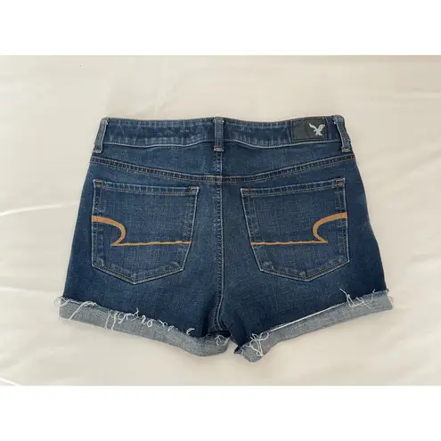 American Eagle  Outfitters Hi-Rise Shortie Dark Wash Cuffed Super Stretch Size 8