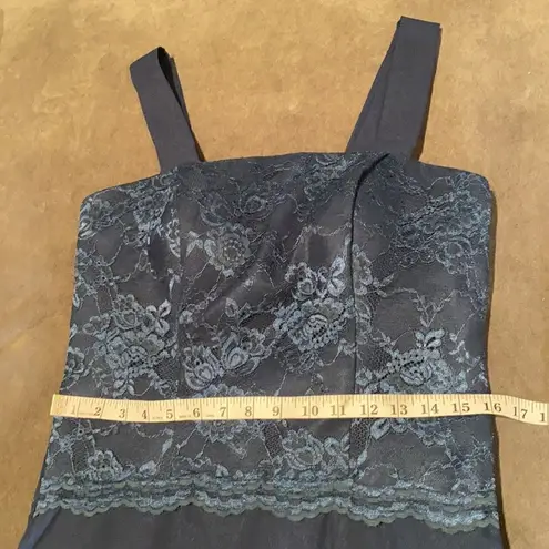 Women’s Navy Tea Length Formal Wedding Dress with Matching Jacket Size 12 NWOT Blue