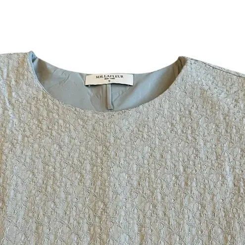 MM.LaFleur Grey Sleeveless Textured Shift Dress Crew Neck Size Medium Women's