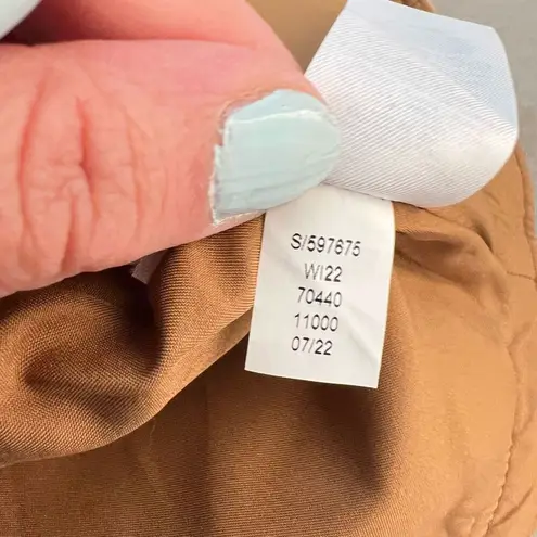 Loft  camel gold button detail mini skirt size 14