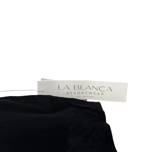 La Blanca Beachcomber Coverup V-Neck Tunic Black Size Small NEW