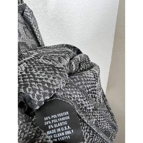 Jay Godfrey Snakeskin Print Mini Dress Size 0 Exposed Zipper Gray