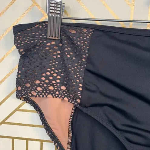 Elomi Mid Rise Bikini Bottom Brief Black Lace Size US 16