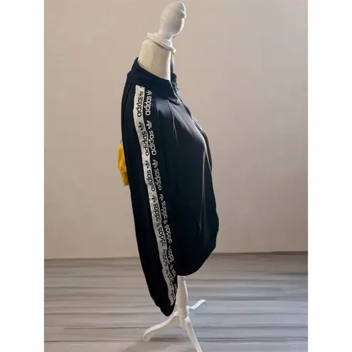 Adidas  Unisex Black Full Zip Track Jacket Size M with Side Pockets