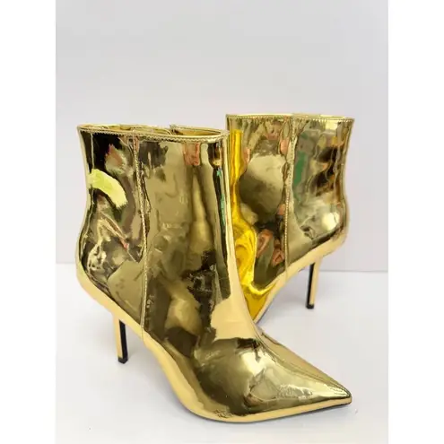 INC International Concepts Boots Size 7 Gold Pointed Toe Stiletto Heels