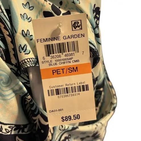 Charter Club Bodycon Elegant Blue and White Patterned Dress