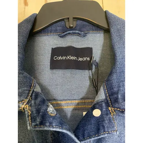 Calvin Klein NWT $79  Dark Wash Denim Blue Jean Jacket Size XL Petite