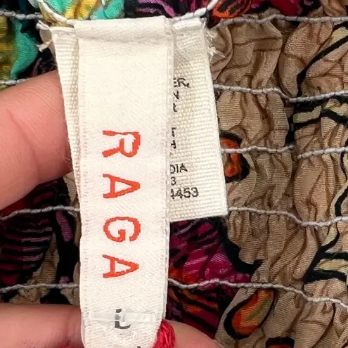 Raga Women's Sapana Bralette Printed Tie Front Top Size Large NWT