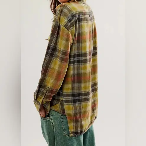 We The Free NWOT Free People Izzie Cargo Plaid Cotton  Flannel Jacket Shirt Sz S