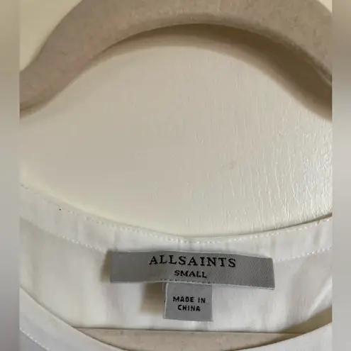 🌸All Saints White Henry Top w/Tied Knot Detail Blouse #MBG