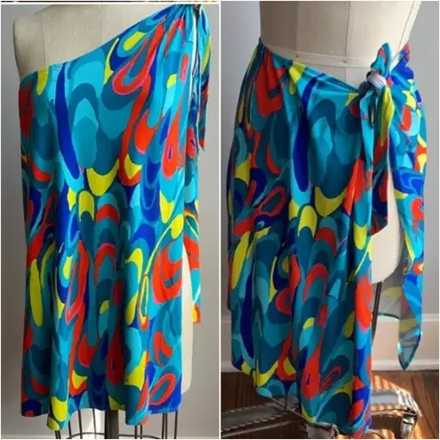 Trina Turk {M}  Sarong Swim Cover Up Multiple Ways To Wear Bright Multicolored