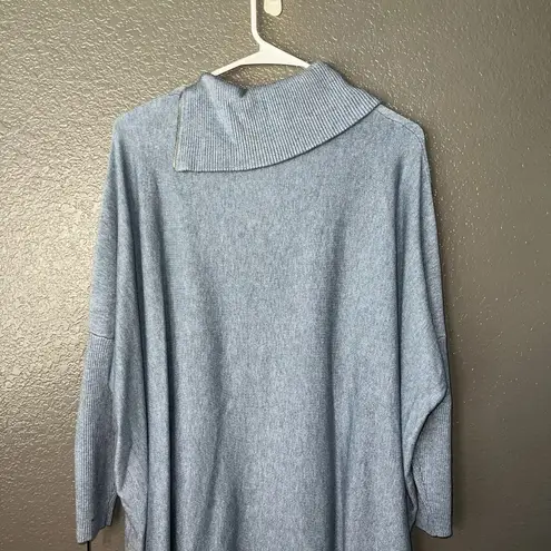 Joseph A . Women’s Blue Cowl Neck Oversized Sweater Size M – Cozy Knit Tunic Top