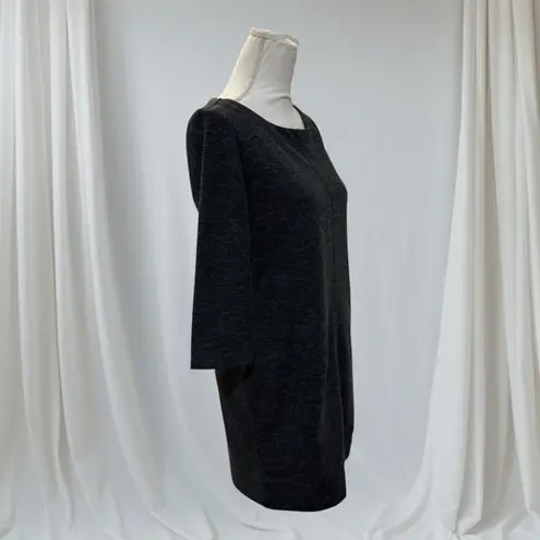 Adrienne Vittadini Gray Heathered Shift Dress With Pockets Stretch Size XS