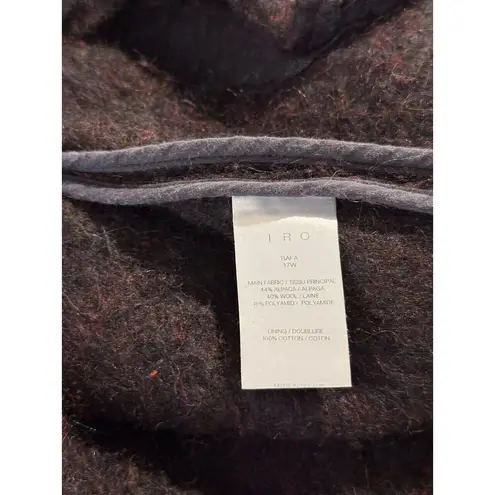 IRO Womens Blazer Burgundy Rafa One Button Oversized Alpaca Wool Jacket 36 Small