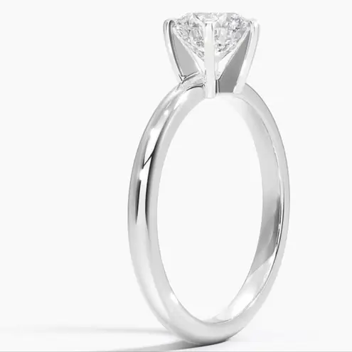 Boutique 2Ct Solitaire Moissanite Diamond Engagement Ring | Platinum Plated Silver