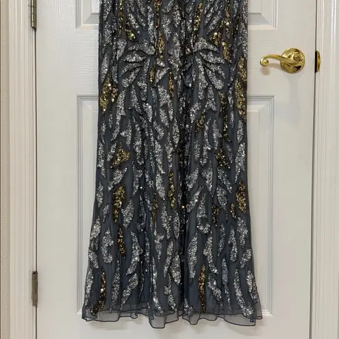 Mac Duggal NWT 5532 Embellished Illusion Cap Sleeve Column Gown Size 10