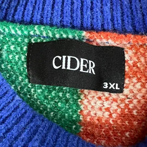 Cider Unisex Pullover Sweater Floral Mushroom Geo Print Stretch Colorful 3XL