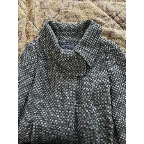 Anne Klein Ann Klein Black and Grey Size S tweed Coat