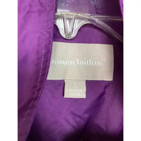 Woman Within * Jacket Womens Plus 2X Purple Lightweight Casual Windbreaker Coat