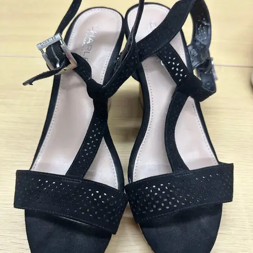 Charles by Charles David Women's Cork Wedge Black Platform Sandals Size … - Image 11