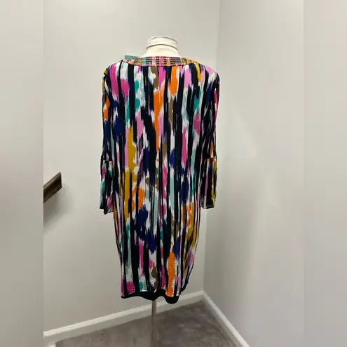 Colorful Patterned Mini Dress Black Size XL